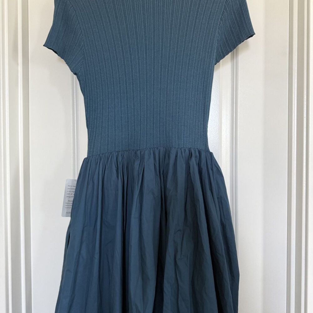 NWT Nordstrom En Saison Lafayette Mixed Media Maxi dress medium teal - Picture 12 of 14